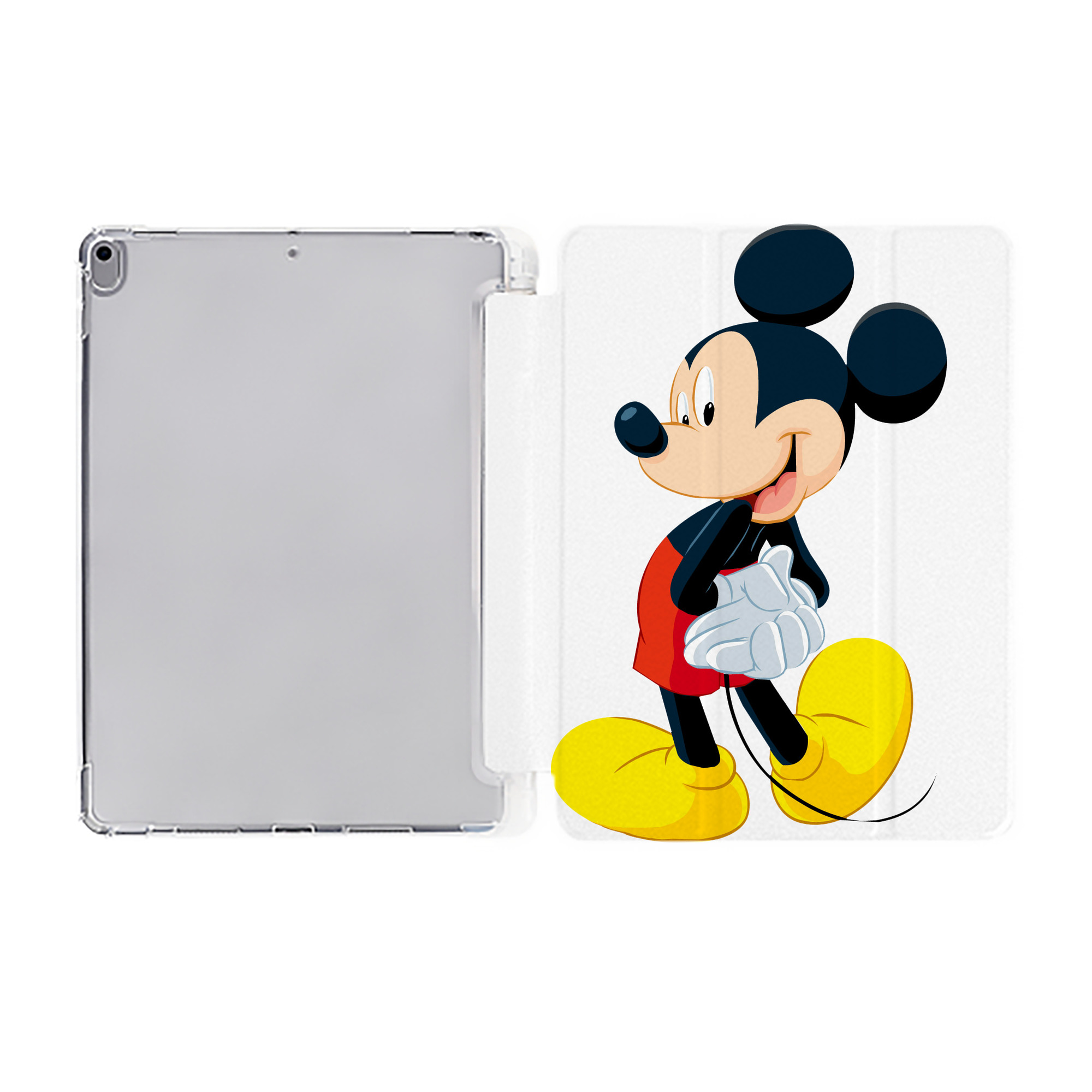 ミッキーマウス Mickey Mouse IPad ケース ペン収納付き 三つ折りスタンド PUレザー×シリコン 対応機種9.5/10.5/10.9インチ